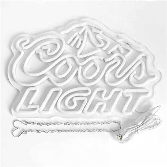 Coors LIGHT Beer Mountain LED Neon Sign Wall Decor Man Cave Restaurant Bar - Picture 5 of 7